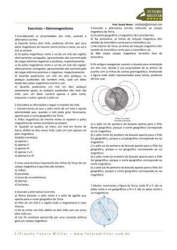 Exercícios – Eletromagnetismo - Futuro Militar