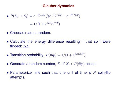 Simulating Glauber dynamics for the Ising model