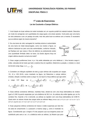 Lei de Coulomb e Campo Elétrico - Fotoacustica.fis.ufba.br