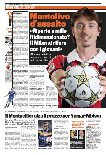 La Gazzetta dello Sport, 29-07-2012 - Riccardo Montolivo