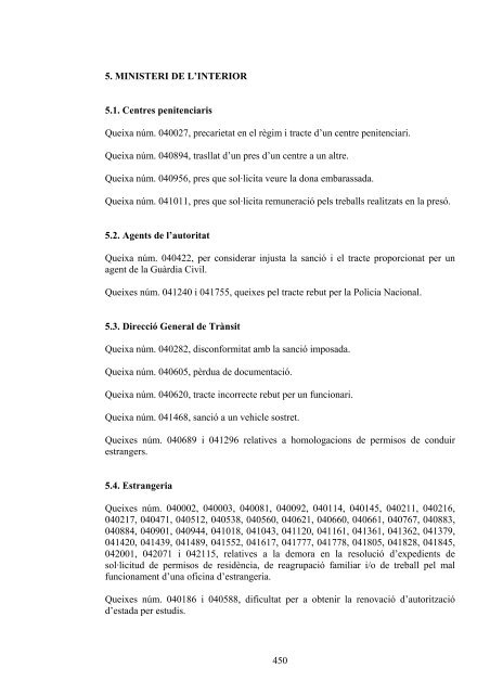 Informe I - Síndic de Greuges