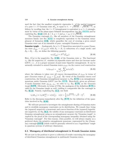 ENTANGLEMENT OF GAUSSIAN STATES Gerardo Adesso