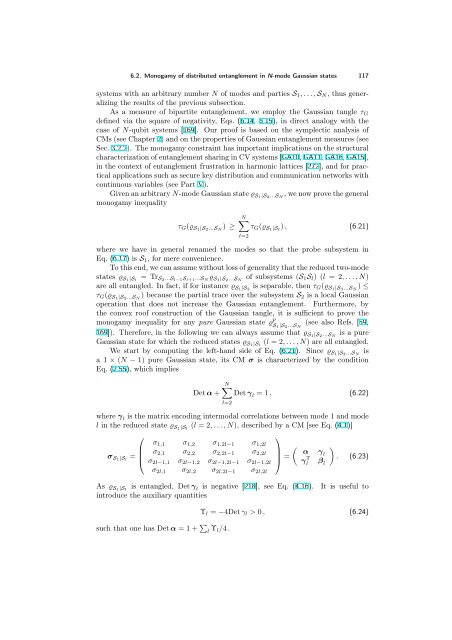 ENTANGLEMENT OF GAUSSIAN STATES Gerardo Adesso