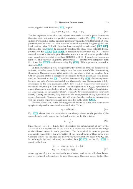 ENTANGLEMENT OF GAUSSIAN STATES Gerardo Adesso