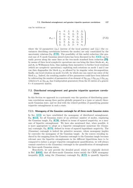 ENTANGLEMENT OF GAUSSIAN STATES Gerardo Adesso