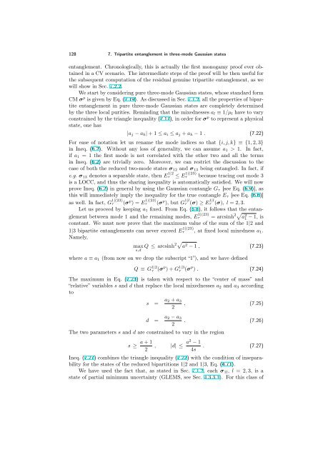 ENTANGLEMENT OF GAUSSIAN STATES Gerardo Adesso