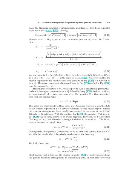 ENTANGLEMENT OF GAUSSIAN STATES Gerardo Adesso