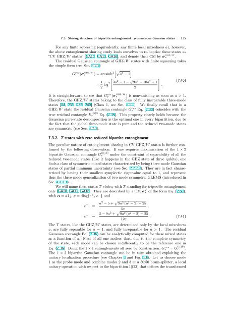 ENTANGLEMENT OF GAUSSIAN STATES Gerardo Adesso