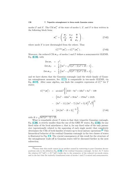 ENTANGLEMENT OF GAUSSIAN STATES Gerardo Adesso