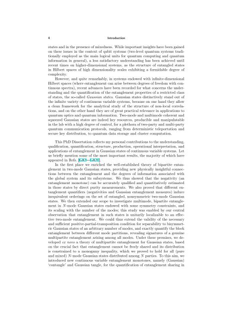 ENTANGLEMENT OF GAUSSIAN STATES Gerardo Adesso