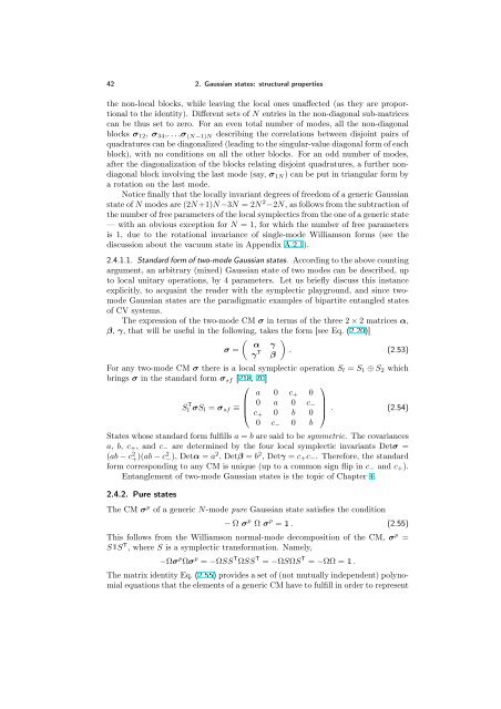 ENTANGLEMENT OF GAUSSIAN STATES Gerardo Adesso