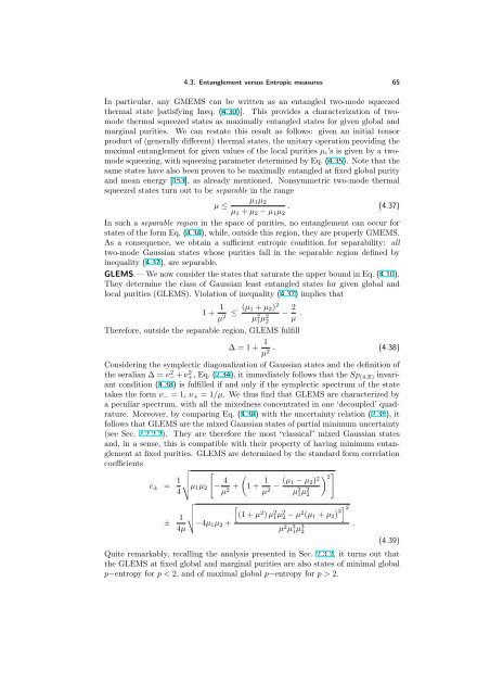 ENTANGLEMENT OF GAUSSIAN STATES Gerardo Adesso