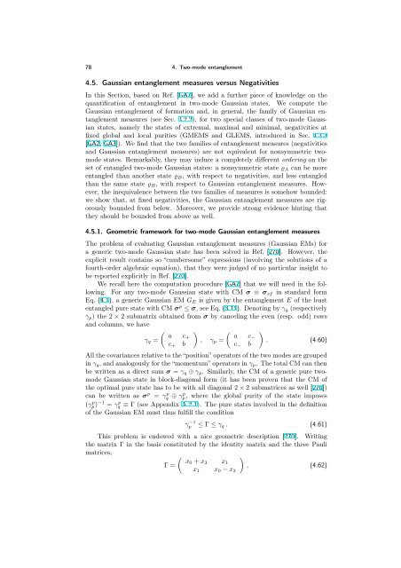 ENTANGLEMENT OF GAUSSIAN STATES Gerardo Adesso