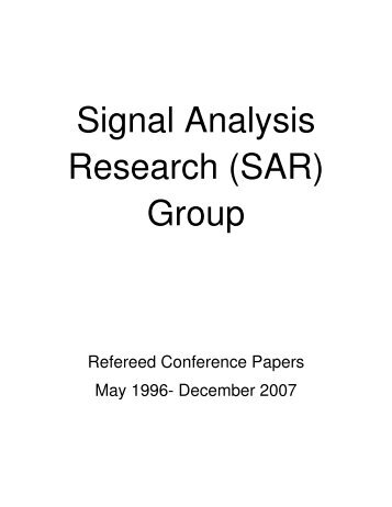 Signal Analysis Research (SAR) Group - RNet - Ryerson University