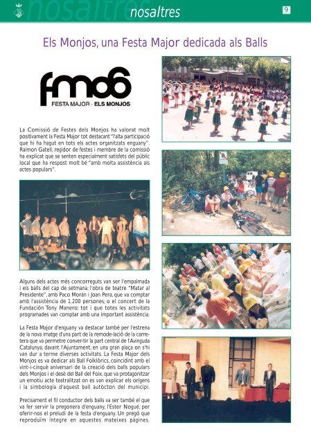 Núm, 97, Setembre 2006 - Ajuntament de Santa Margarida i els ...