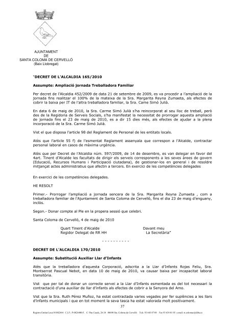 Ple 30 de juny de 2010 - Ajuntament de Santa Coloma de Cervelló