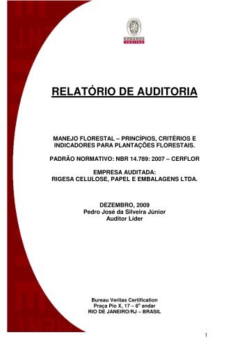 RELATÓRIO DE AUDITORIA - Bureau Veritas Certification
