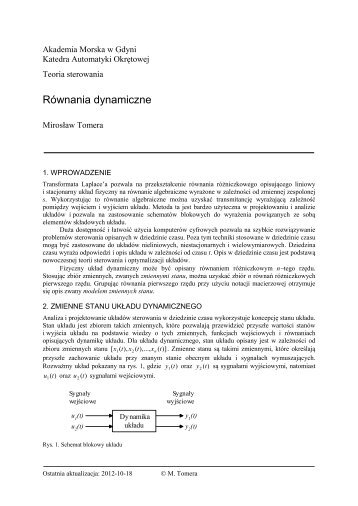 Równania dynamiczne - Akademia Morska w Gdyni