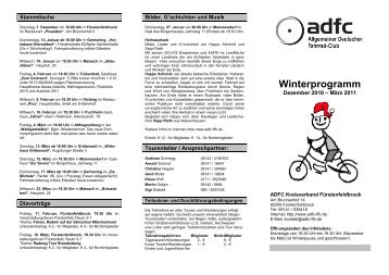 Winterprogramm - ADFC Fürstenfeldbruck