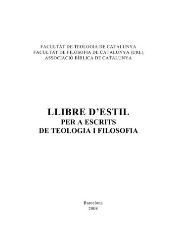 LLIBRE D'ESTIL - Facultat de Teologia de Catalunya