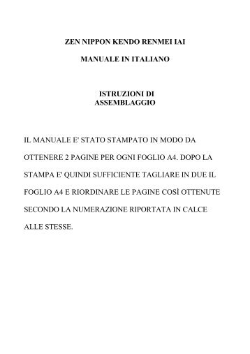 ZEN NIPPON KENDO RENMEI IAI MANUALE IN ITALIANO ... - Cik