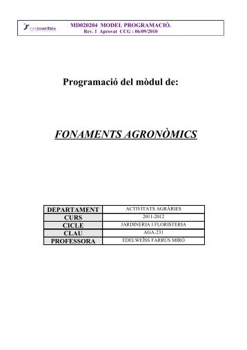 AGA23 - TÈCNIC EN JARDINERIA I FLORISTERIA - CIFP JOAN TAIX