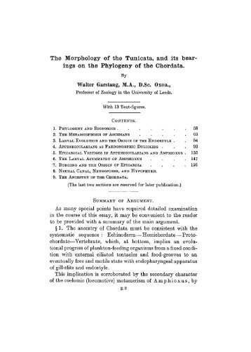 The Morphology of the Tunicata, and its bear - Journal of Cell Science