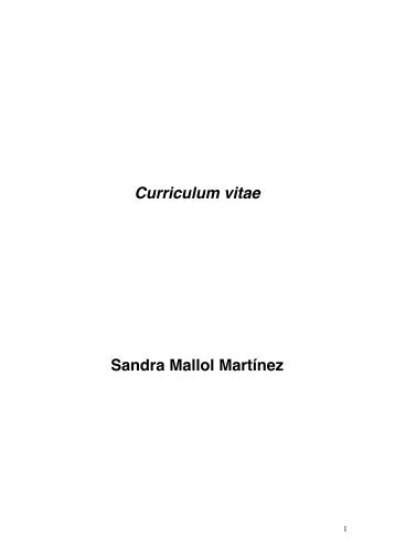 Curriculum vitae Sandra Mallol Martínez - Institut d'Estudis Catalans