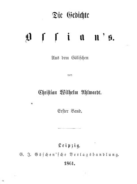 Die Gedichte Ossian's