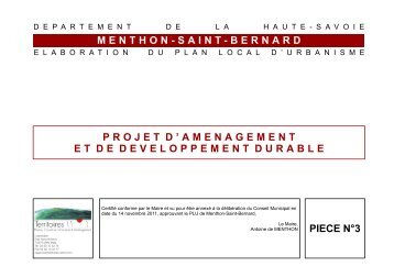 Projet d'Aménagement et de Développement Durable (PADD