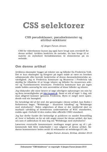 CSS selektorer - Webdesign 101
