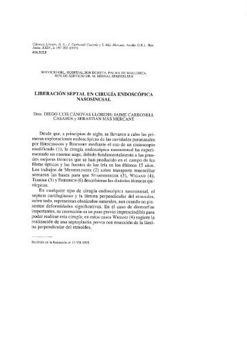 Liberación septal en cirugía endoscópica nasosinusal - Dr. Carbonell