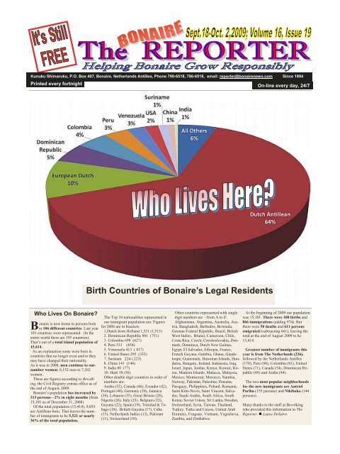 Birth Countries of Bonaire's Legal Residents - The Bonaire Reporter