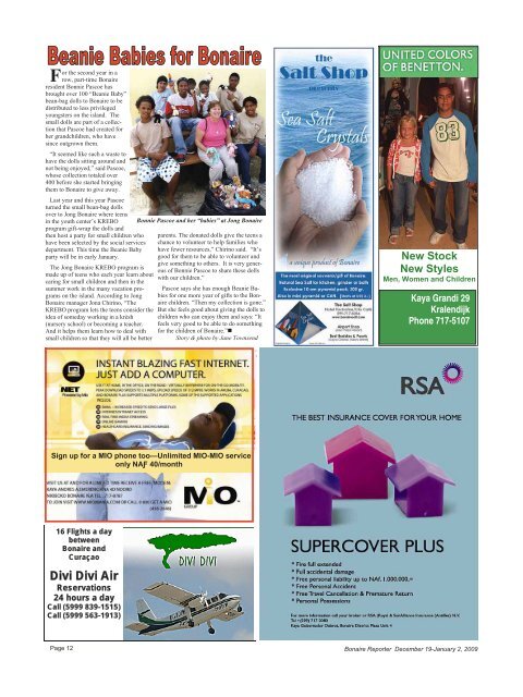 Also in this issue: - The Bonaire Reporter