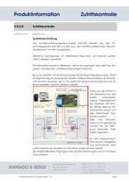 Produktinformation Zutrittskontrolle - Maniago & Henss GmbH