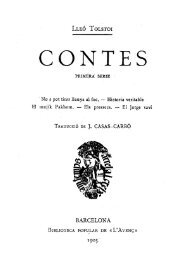 Lev Tolstoi, Contes. Primera sèrie, traducció de Joaquim Casas ...