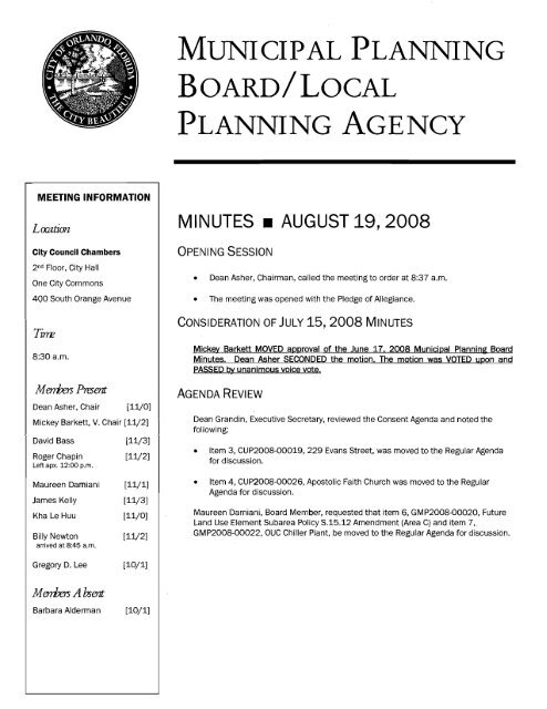 MUNICIPAL PLANNING BOARD/LoCAL ... - City of Orlando