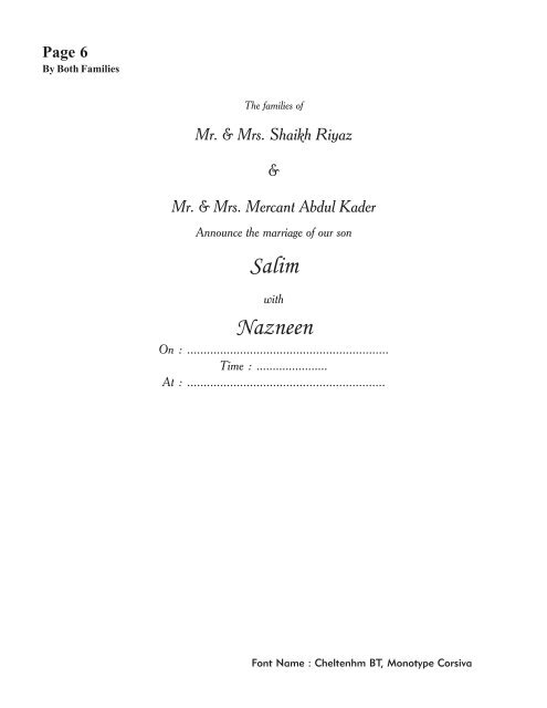Salim - Saifee Wedding Cards