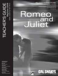 Romeo and Juliet teacher's guide - California Shakespeare Theater