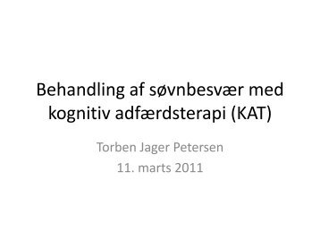 Behandling af søvnproblemer med kognitiv adfærdsterapi