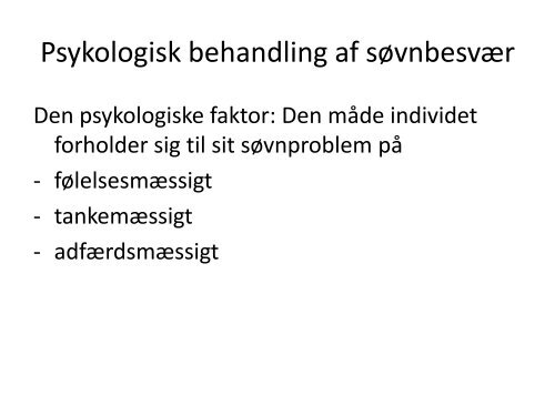 Behandling af søvnproblemer med kognitiv adfærdsterapi