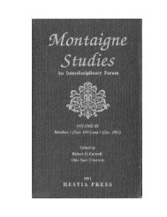 The University of - Montaigne Studies - University of Chicago