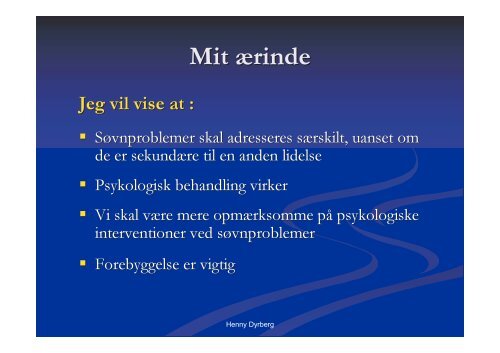 Psykologisk behandling af søvnproblemer - Dansk ...