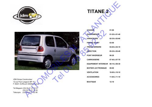 Charnière de porte voiture sans permis Jdm Titane 1 2 3