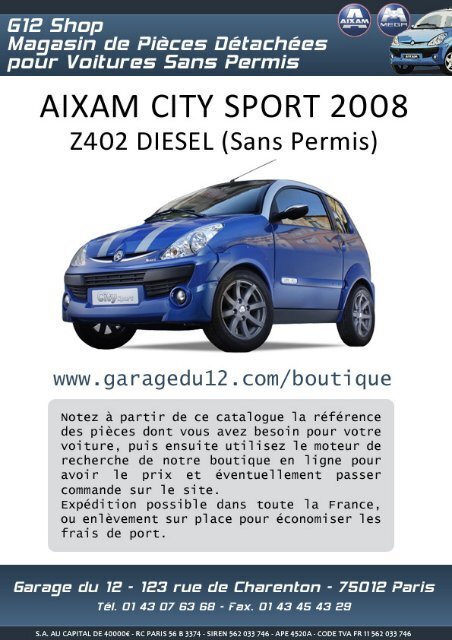 Aixam City Sport Z402 VSP - Garage du 12
