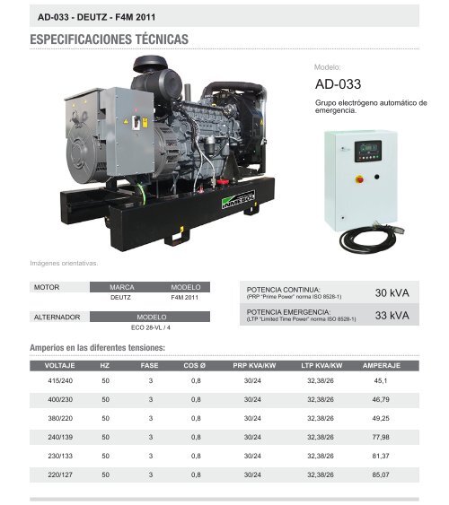 ESPECIFICACIONES TÉCNICAS AD-033 - efh chile