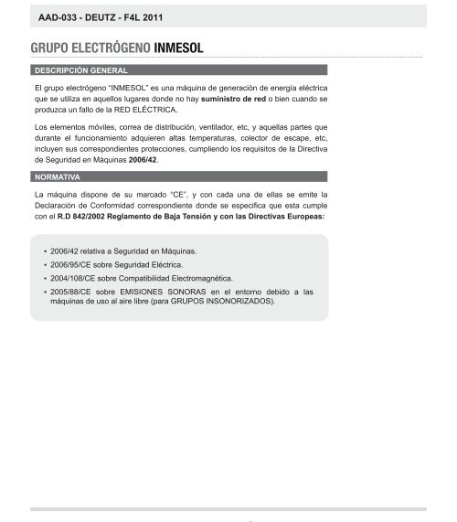 ESPECIFICACIONES TÉCNICAS AAD-033 - efh chile