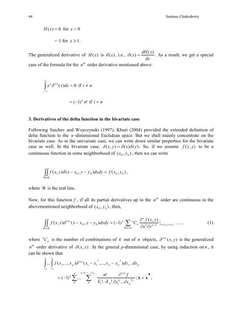 Some applications of Dirac's delta function in Statistics for more than ...