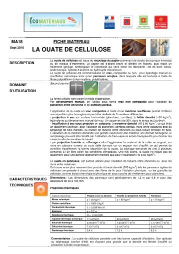 LA OUATE DE CELLULOSE - Arpe