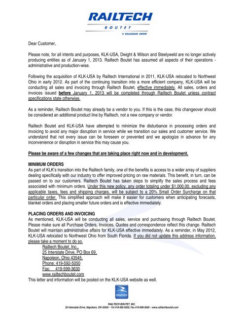 Dear Customer Please Note For All Intents And Purposes Klk Usa